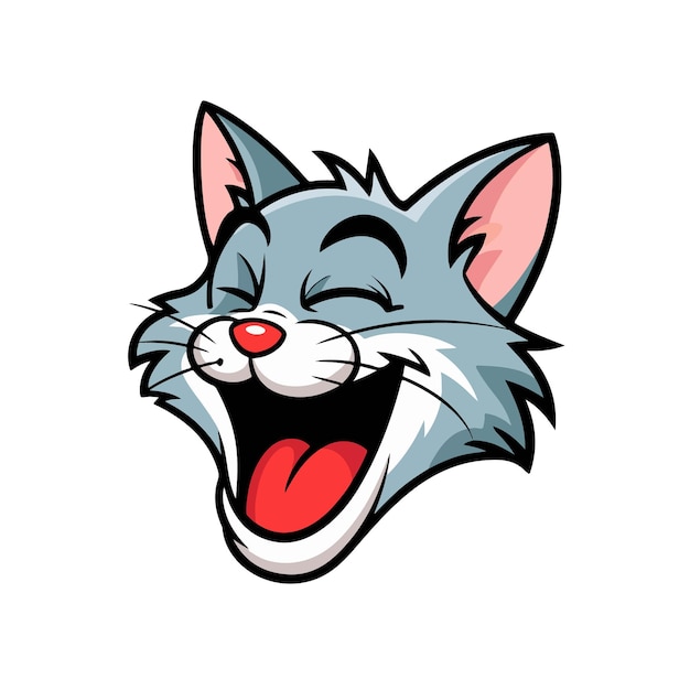 Vector colorful cartoon image of a cats head