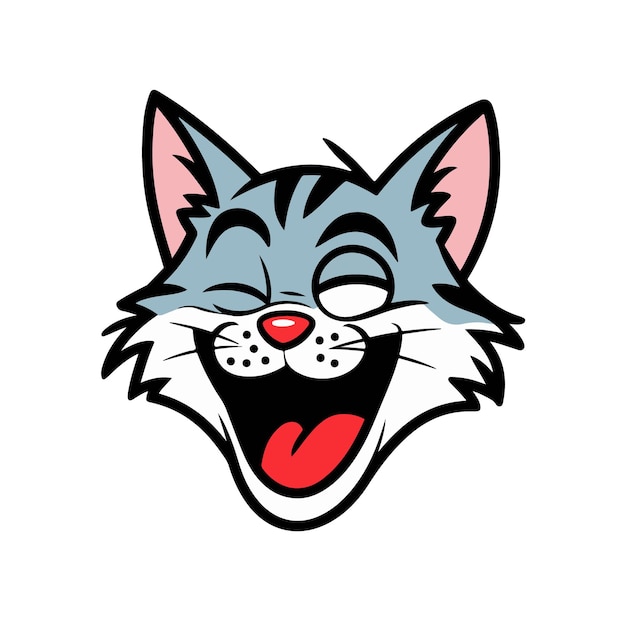 Vector colorful cartoon image of a cats head