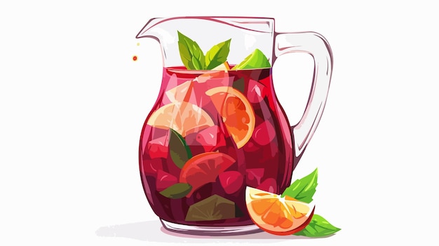 Vector colorful cartoon jug of sangria vector illustration