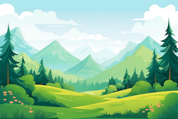 Colorful Cartoon Landscape Background