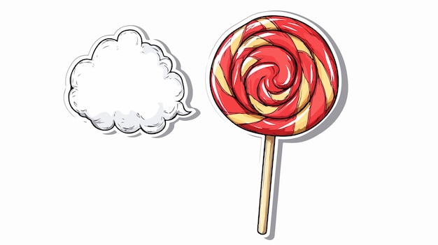 Vector colorful cartoon lollipop with thought bubble illustration