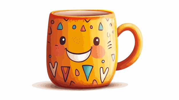 Vector colorful cartoon mug illustration for creative designs and projects