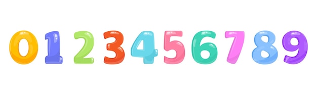 Colorful cartoon numbers Cute bubble numbers set Nursery numbers for kids education