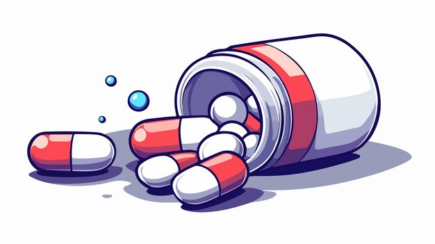 Vector colorful cartoon painkillers illustration for medical concepts and healthcare designs