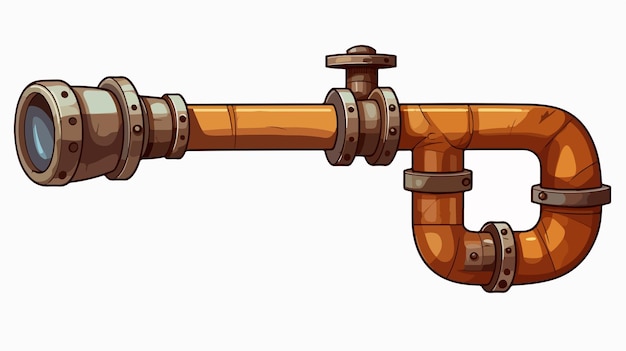 Vector colorful cartoon pipe illustration for plumbing services and construction industry