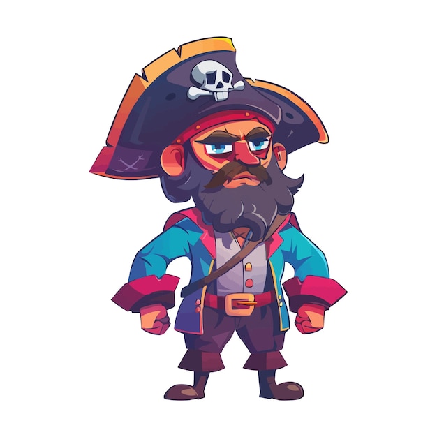 Vector colorful cartoon pirate character vector