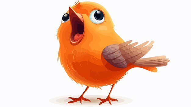 Vector colorful cartoon singing bird vector illustration