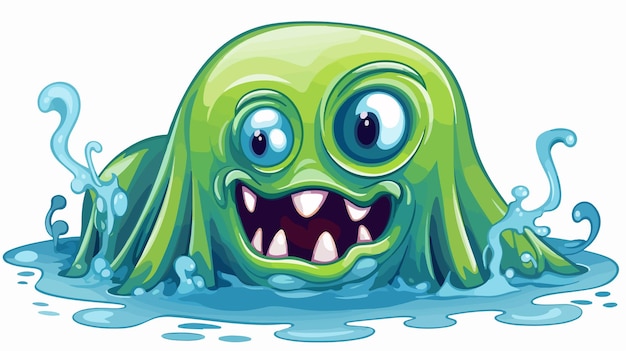 Vector colorful cartoon slime monster character illustration