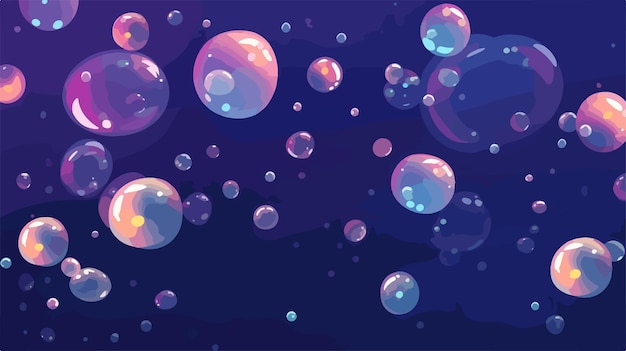 Vector colorful cartoon style background with soap bubbles for creative projects