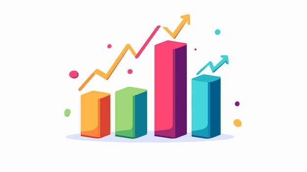 Colorful Cartoon Style Bar Chart Clipart for Data Visualization