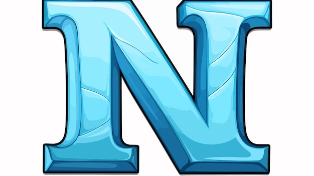 Vector colorful cartoon vector illustration of the letter n for kids learning and education