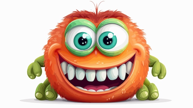 Colorful Cartoon Weird Monster Character Vector Illustration