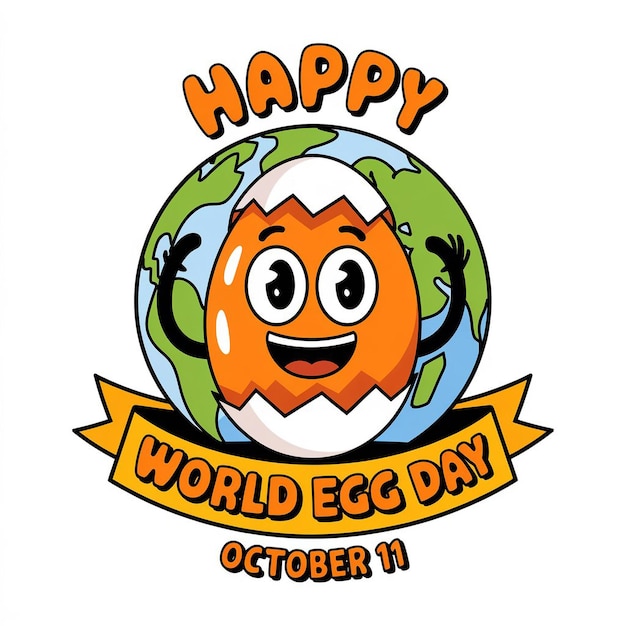 Vector colorful cartoonstyle image celebrating world egg day