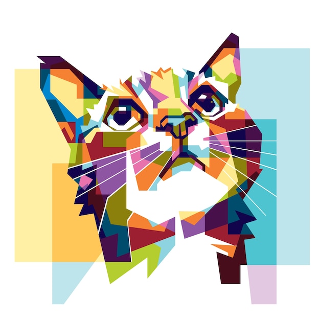 Vector colorful cat hope