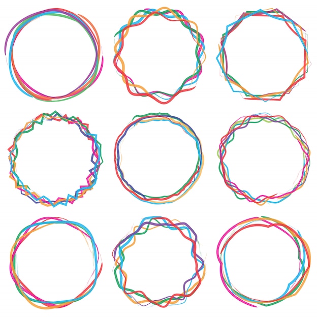 Colorful cercle text box frame set