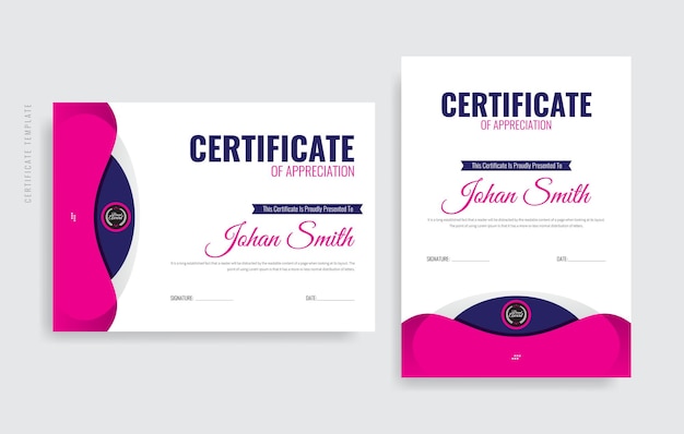 Colorful Certificate of appreciation template Vector