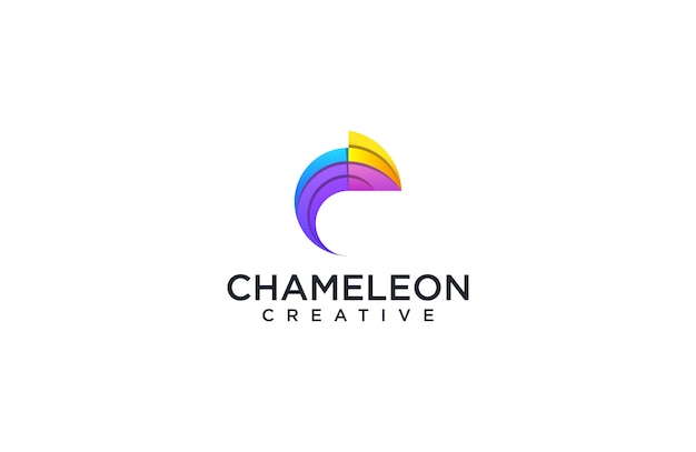 Colorful chameleon logo  