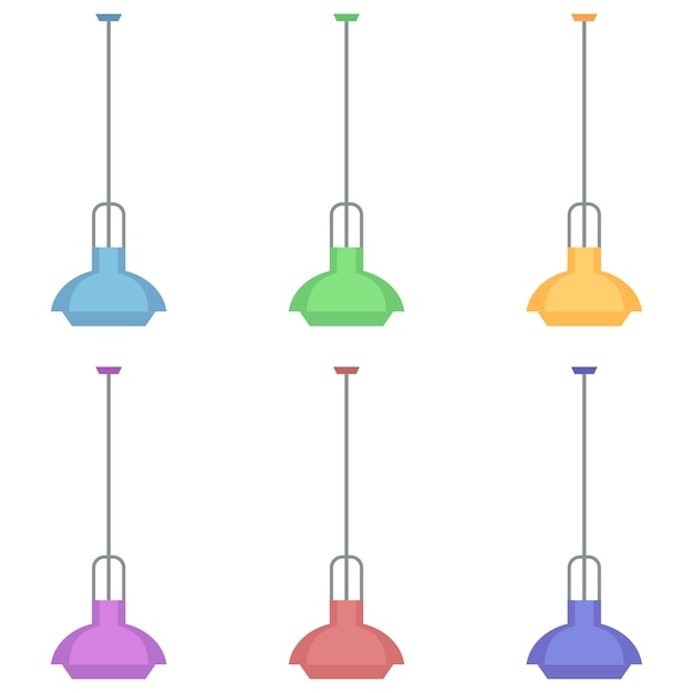 colorful the chandelier is unique and interesting element icon game asset flat illustration