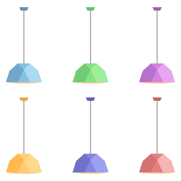 colorful the chandelier is unique and interesting element icon game asset flat illustration