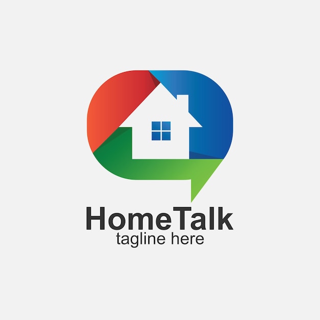 Colorful chat and home logo design