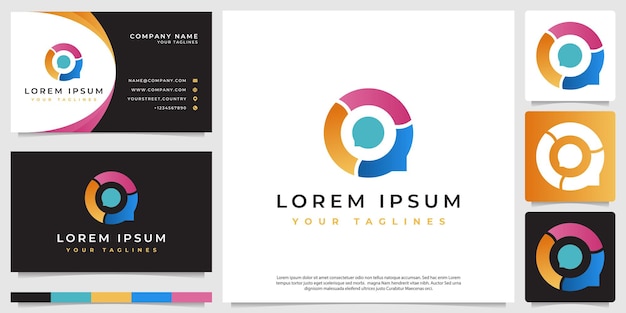 Colorful chat logo, modern style