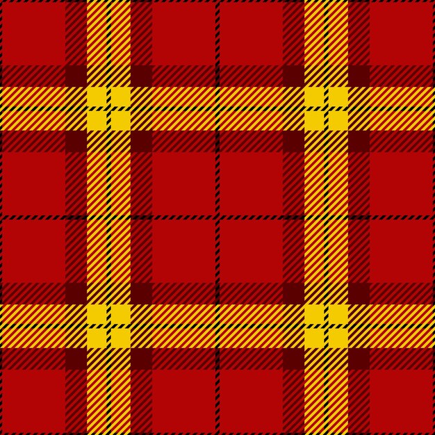 Colorful checkered background plaid seamless pattern with red and yellow squares Vector