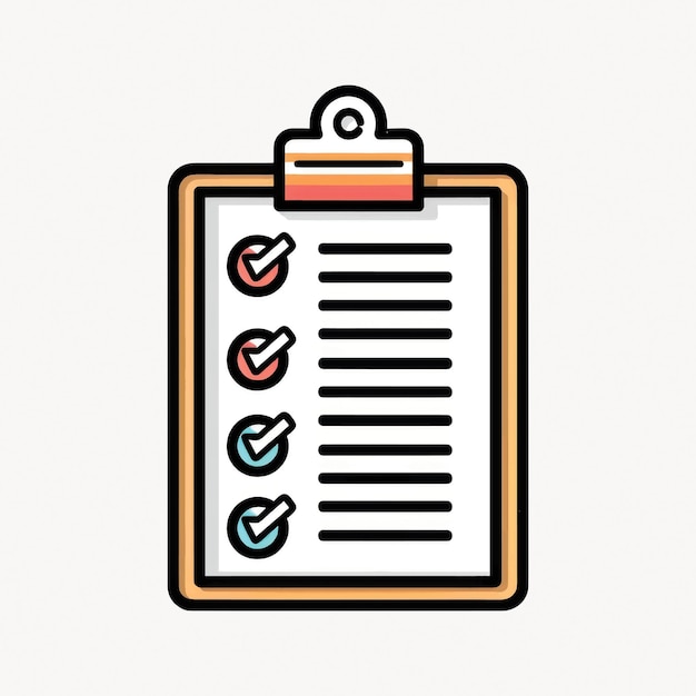 Colorful checklist clipboard icon