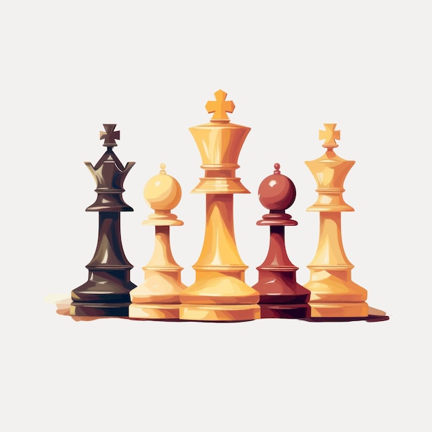 Vector colorful chess pieces illustration