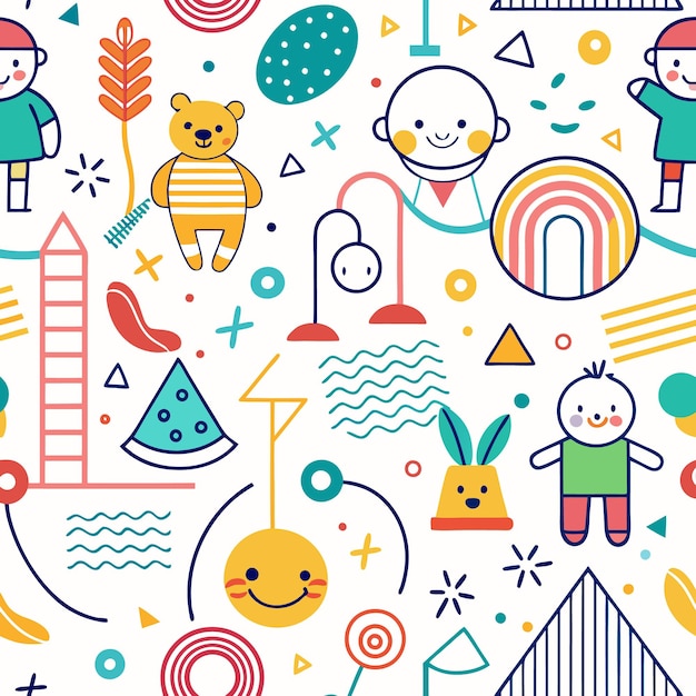 colorful childrens pattern scribbles