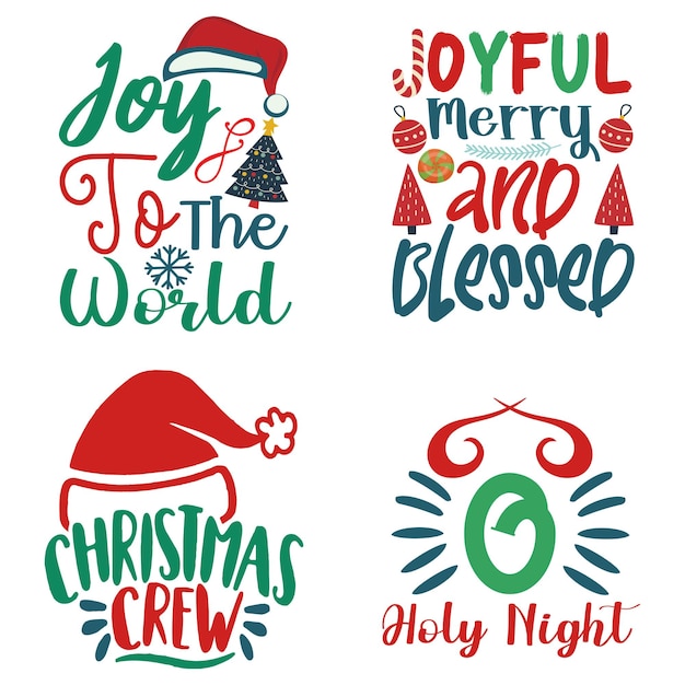 Vector colorful christmas svg quotes design