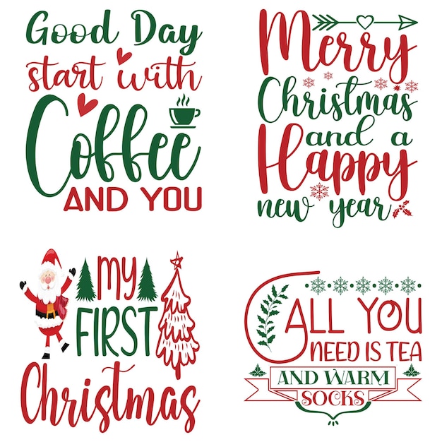 Colorful Christmas Svg Typography Design