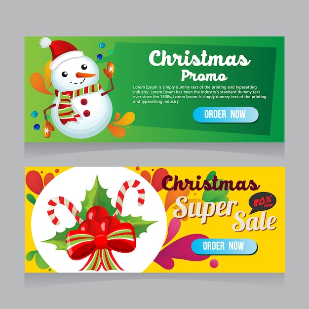 colorful christmas web banner