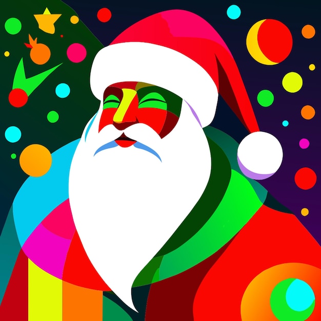 Vector colorful during christmas with santa claus vector illustration