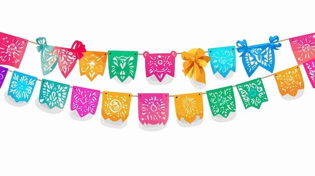 Vector colorful cinco de mayo garland vector illustration