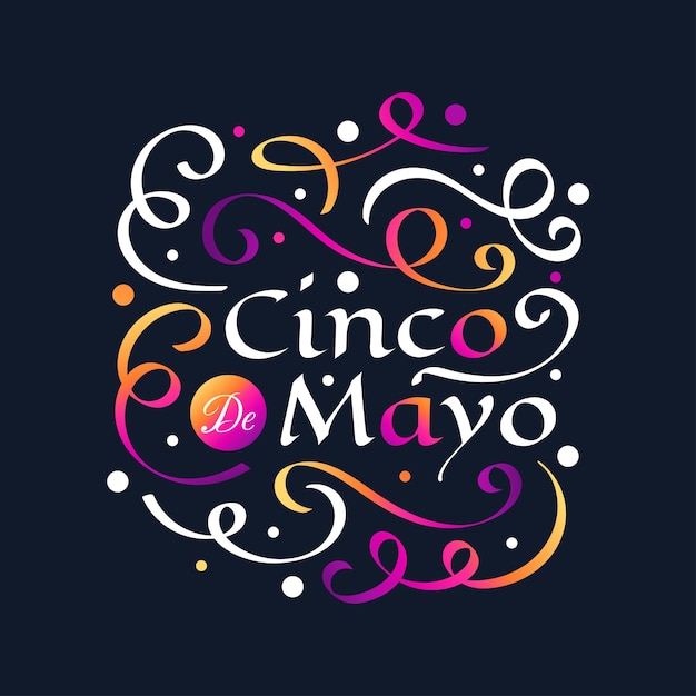 Vector colorful cinco de mayo lettering can be used for banner poster and greeting card