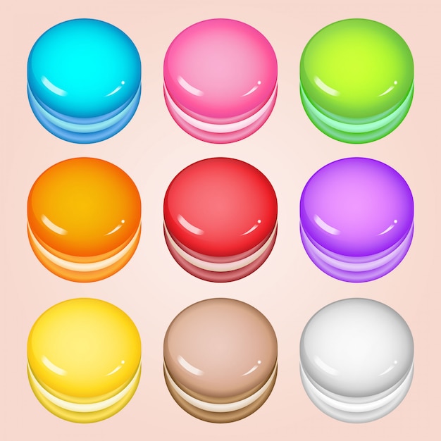 colorful circle Cookies for match 3 games.