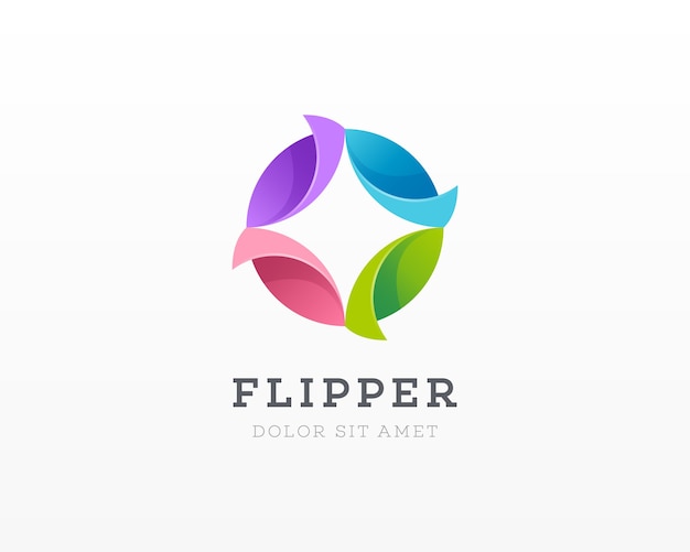 Colorful circle flip logo