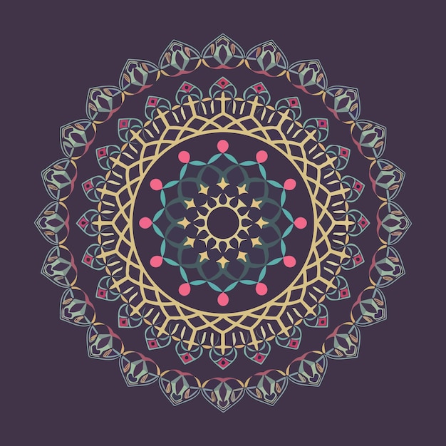 Vector a colorful circle floral mandala design