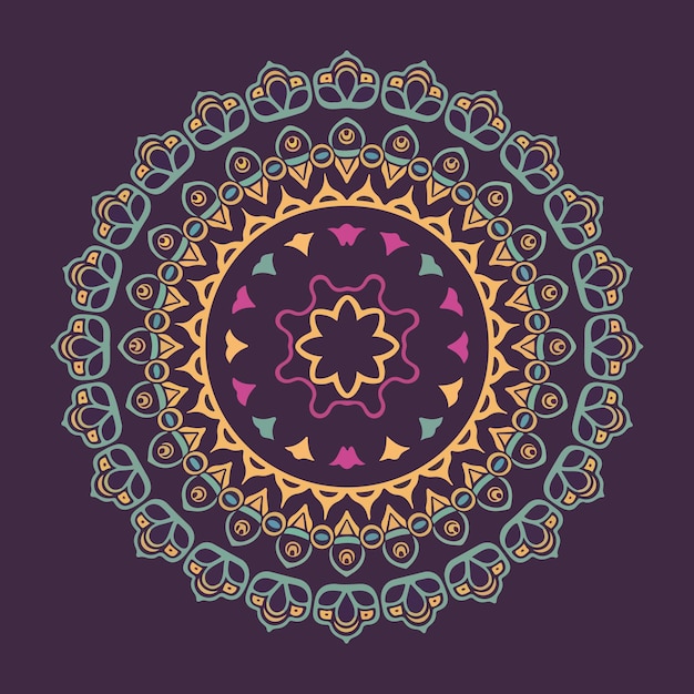 Vector a colorful circle floral mandala design