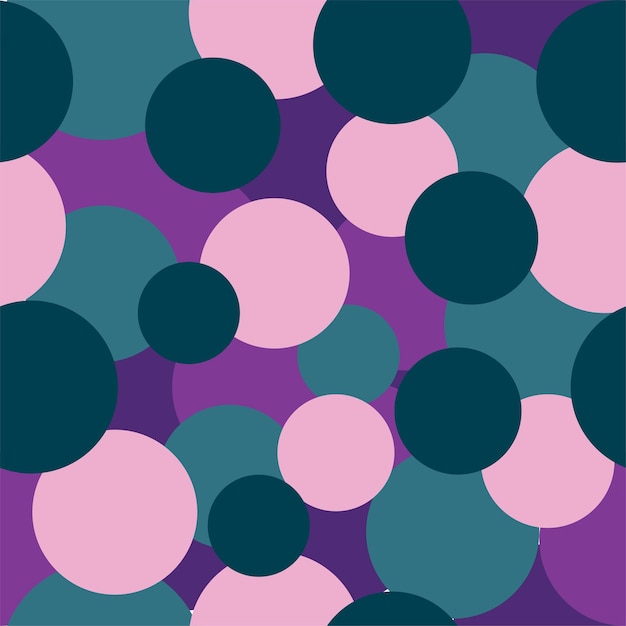 Vector colorful circle square geometric seamless pattern purple abstract background