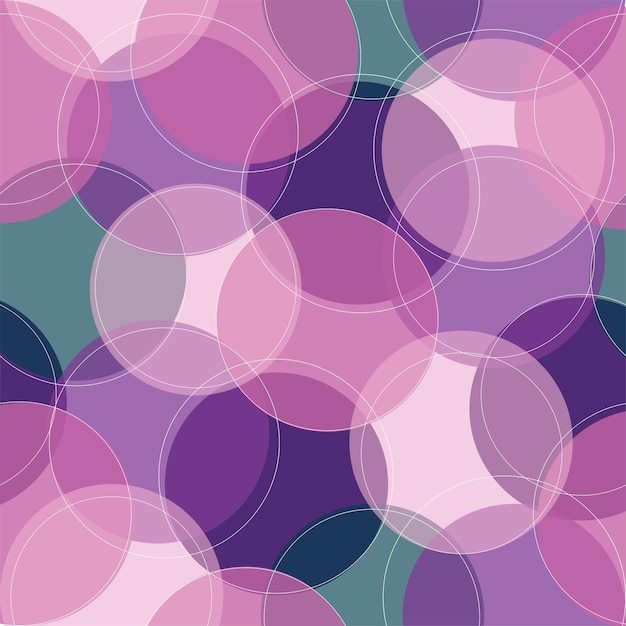 Colorful circle square geometric seamless pattern Purple abstract background