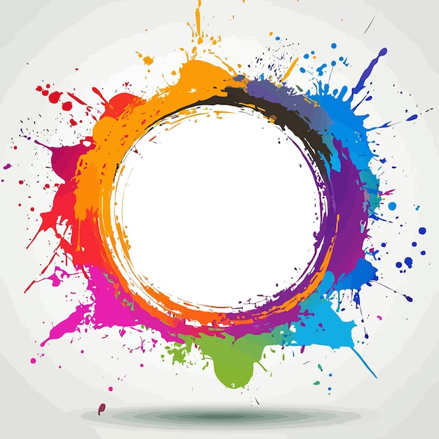 Vector a colorful circle with colored paint and a circle of paint with a circle of different colors