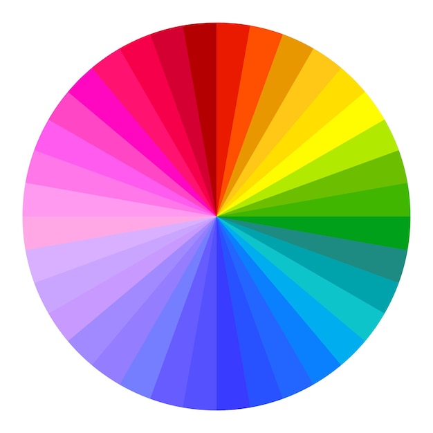 Vector colorful circular gradient chart on a white background full spectrum color wheel ideal