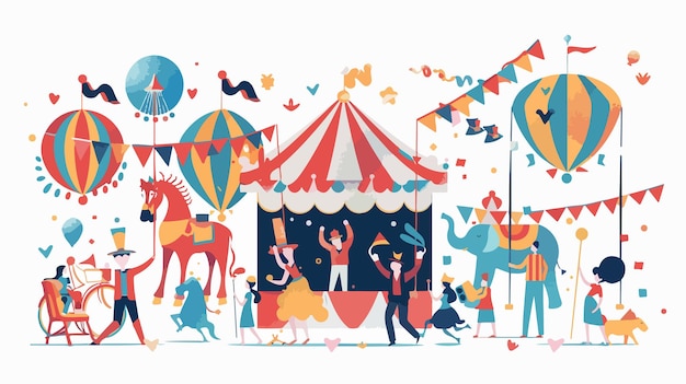 Colorful Circus Carnival Street Festival Purim Carnival Concept