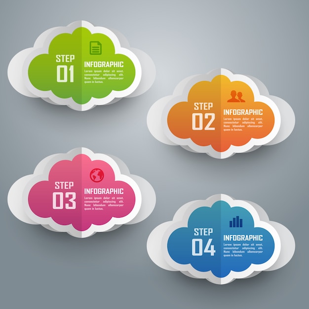 Colorful cloud infographic