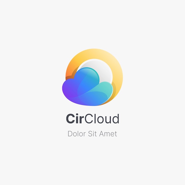 Colorful cloud with smooth gradient circle logo