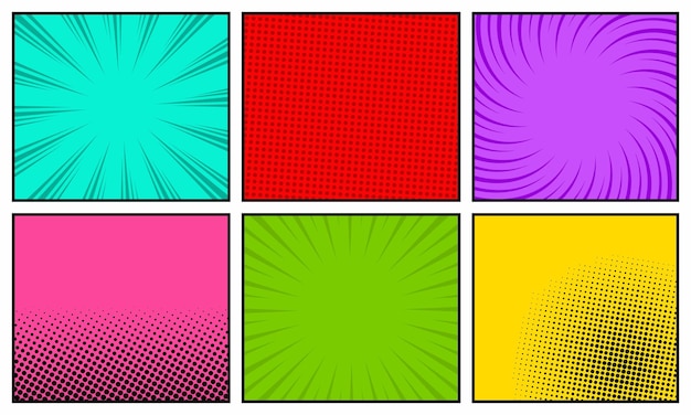 Colorful comic cartoon pop art set background