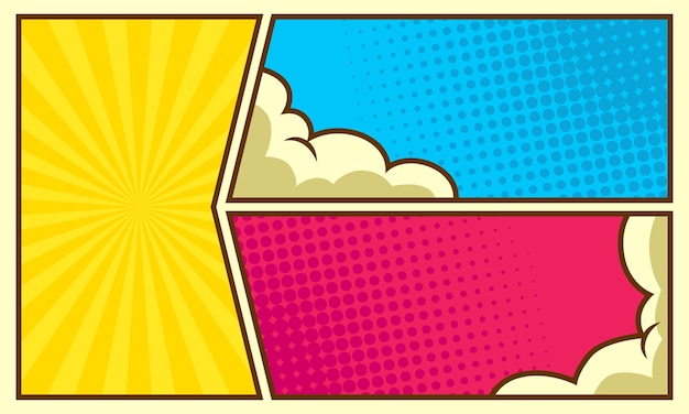 Vector colorful comic panel scene background