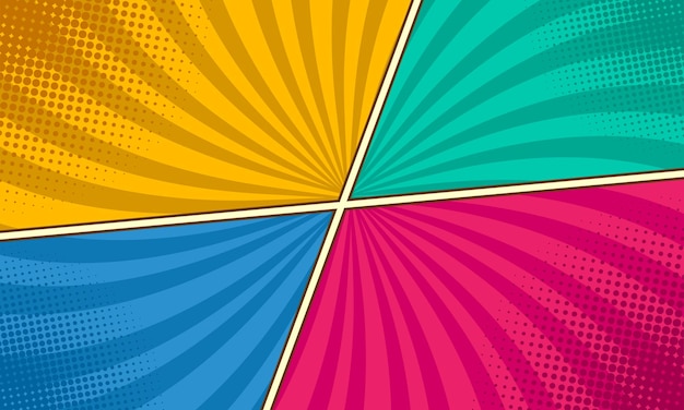 Colorful comic pop art background template