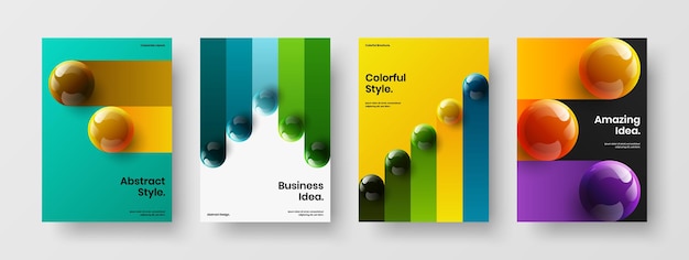 Colorful company brochure design vector illustration set